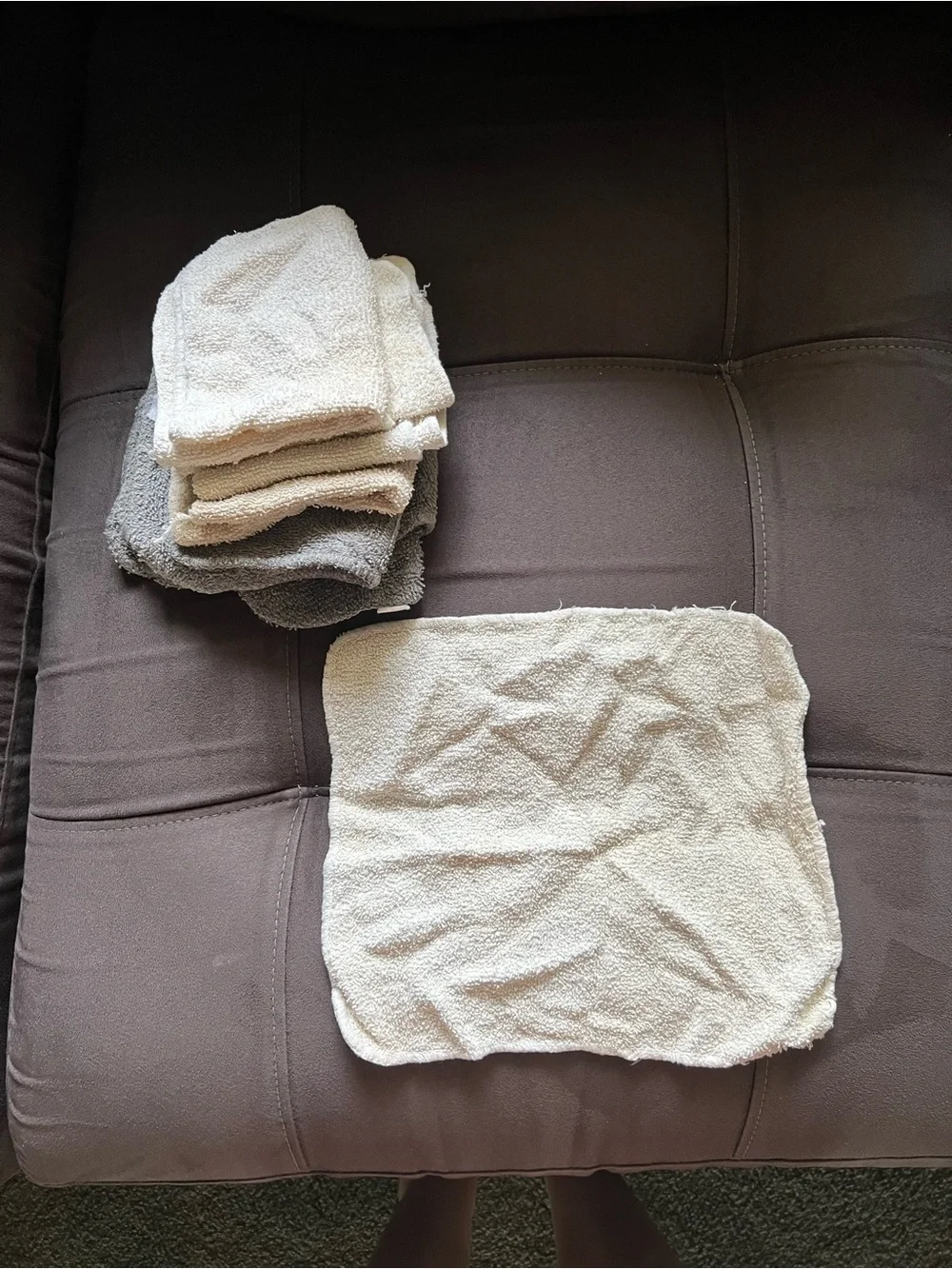Neutral Microfiber Cleaning Cloths 7 - White and Gray